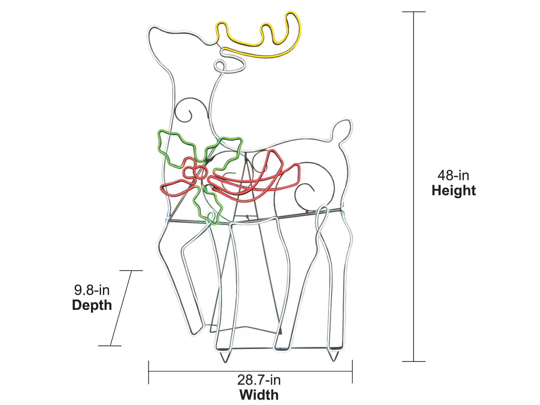 GE 4-ft Staybright LED Neon Flex Reindeer Decoration