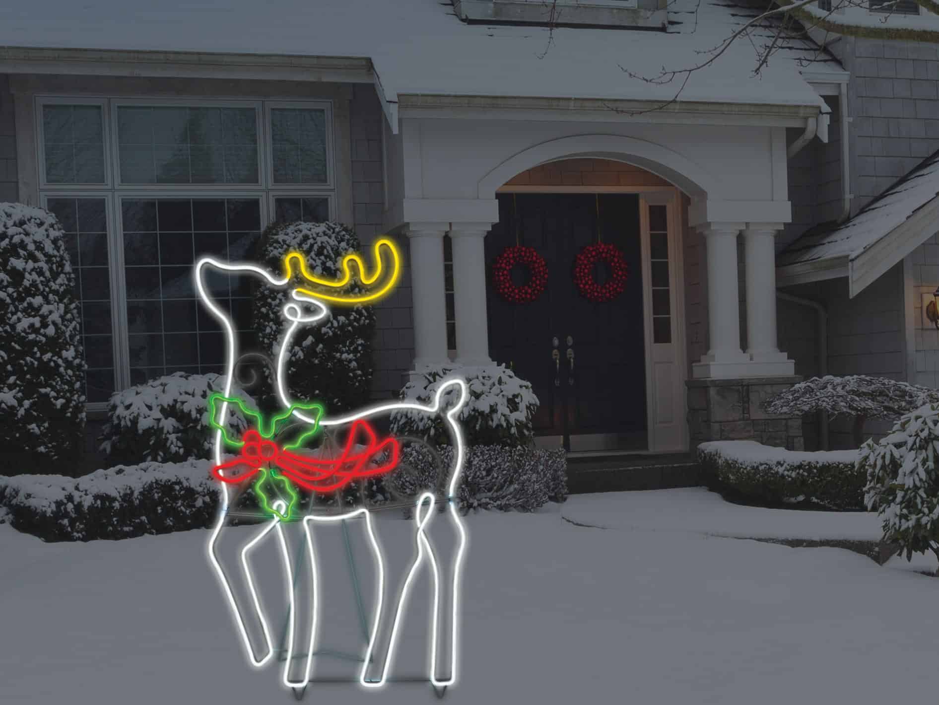GE 4-ft Staybright LED Neon Flex Reindeer Decoration