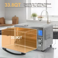 LNC Magic 34-Quart Gray Digital 3-Baskets Air Fryer