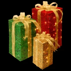 National Tree Company 18-in Gift Box Free Standing Decoration with Clear Incandescent Lights