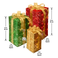 National Tree Company 18-in Gift Box Free Standing Decoration with Clear Incandescent Lights