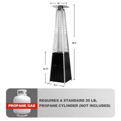 Nuu Garden 48000-BTU Black Steel Floorstanding Liquid Propane Patio Heater