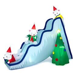 WELLFOR 7.2-ft Lighted Bear Christmas Inflatable