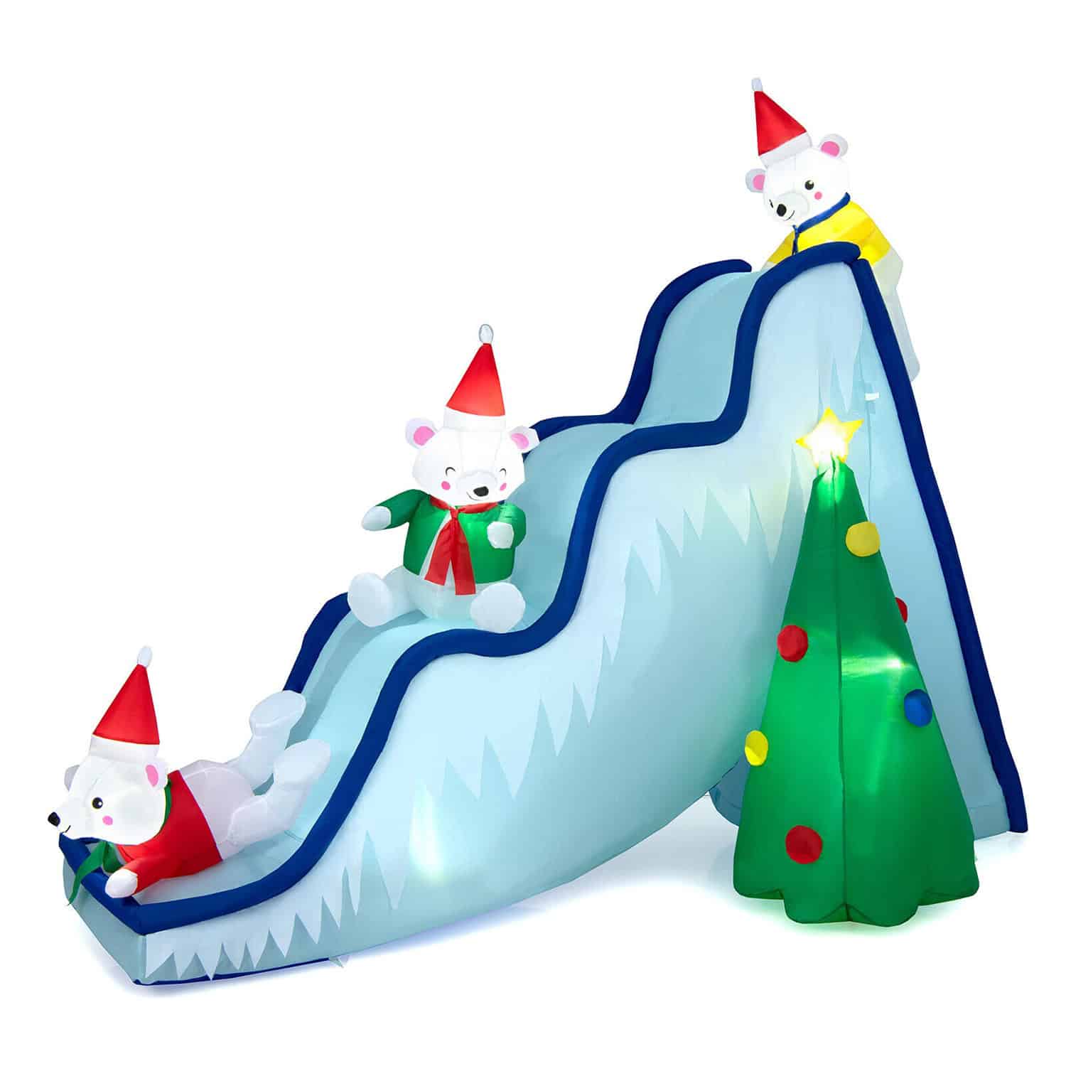 WELLFOR 7.2-ft Lighted Bear Christmas Inflatable