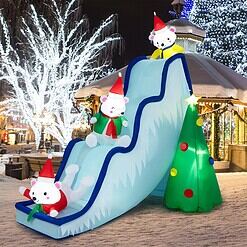 WELLFOR 7.2-ft Lighted Bear Christmas Inflatable