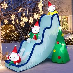 WELLFOR 7.2-ft Lighted Bear Christmas Inflatable