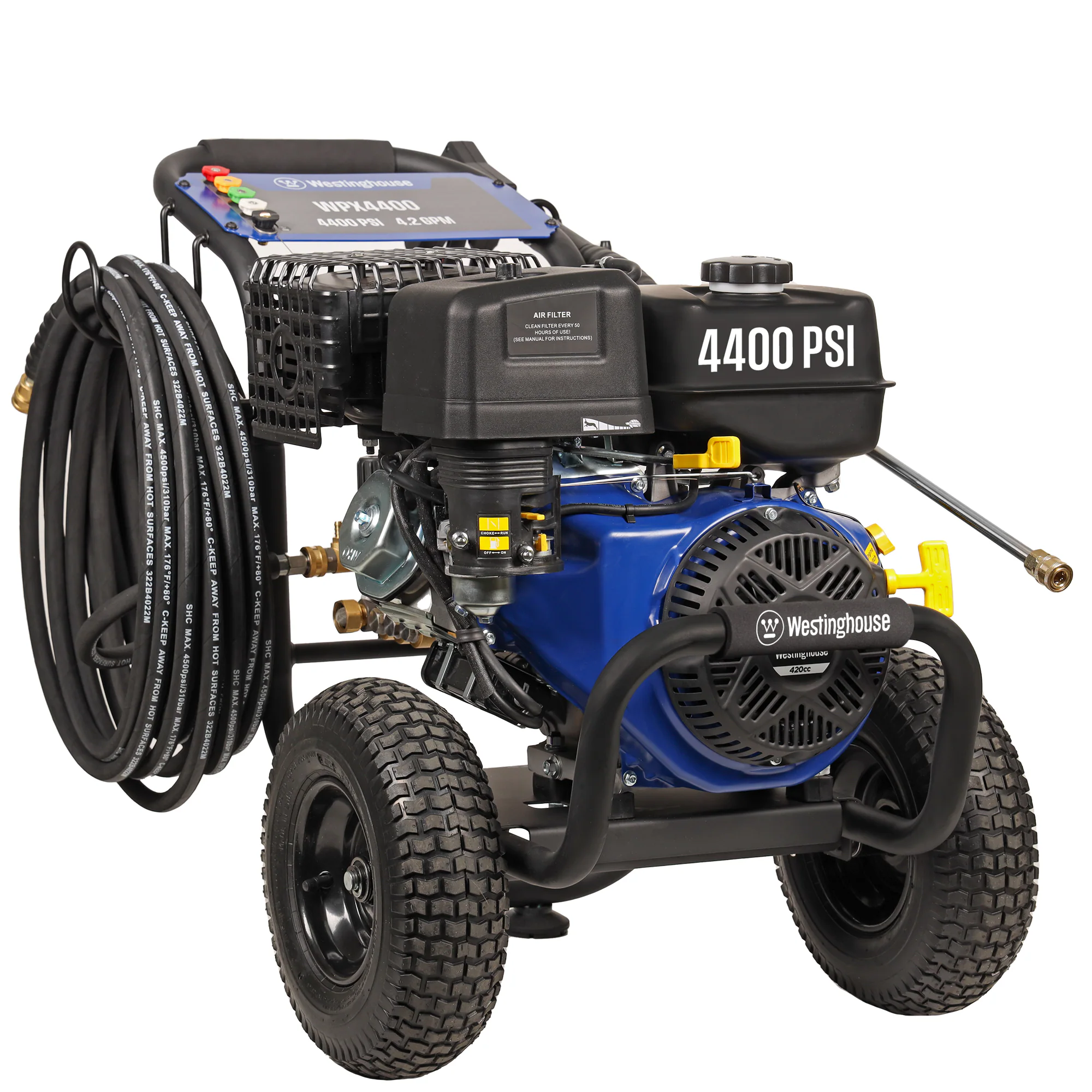 Westinghouse WPX4400 5 Included Nozzles Heavy Duty 4400 PSI 4.2-GPM Cold Water Gas Pressure Washer with 5 Spray Tips