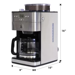 Kenmore Elite Grind and Brew Programmable 12-Cup Programmable Drip Coffee Maker with Automatic Shut-off (Stainless Steel and Black)