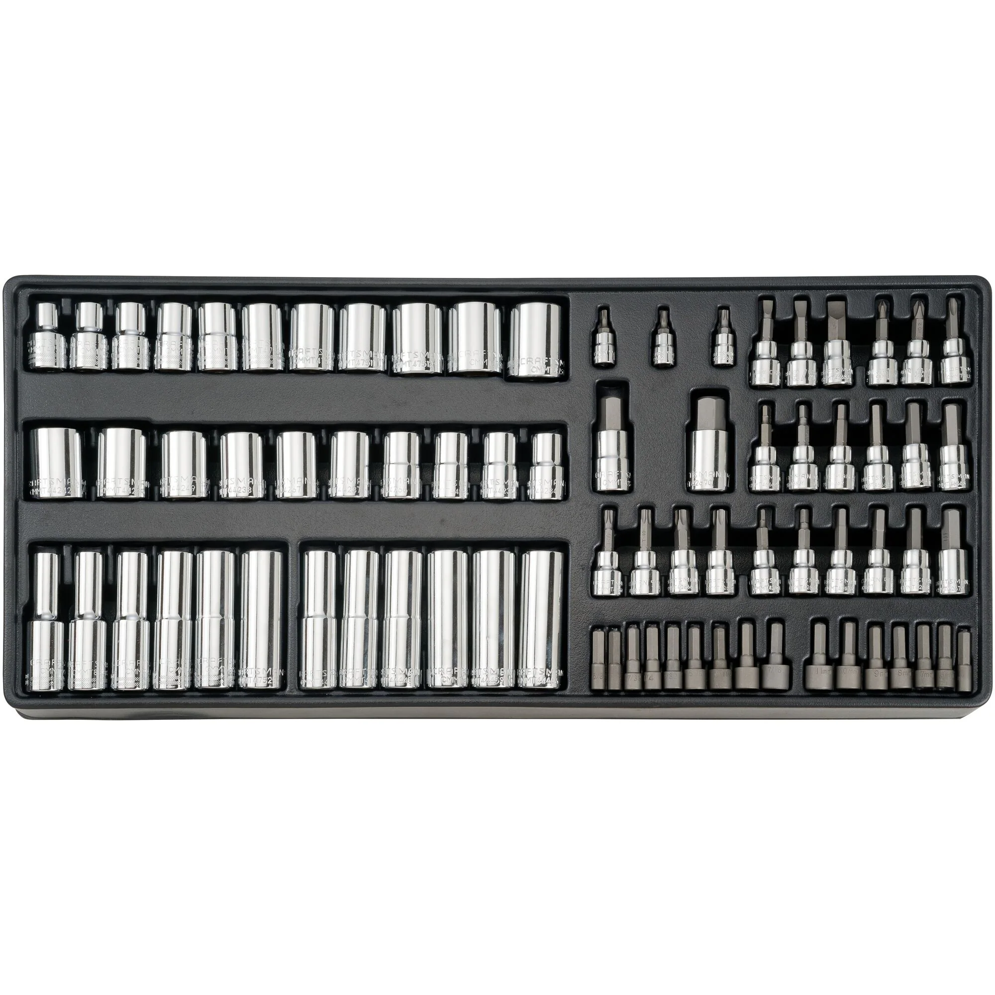 CRAFTSMAN 298-Piece Standard (SAE) and Metric Polished Chrome Mechanics Tool Set