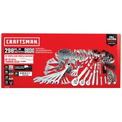 CRAFTSMAN 298-Piece Standard (SAE) and Metric Polished Chrome Mechanics Tool Set