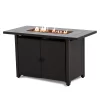 Sunjoy 43.7-in W Black and Brown Portable Steel Rectangle Tabletop Propane Gas Fire Pit Table
