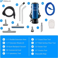 Prolux Commercial/Residential Backpack Vacuum with Hepa Filter