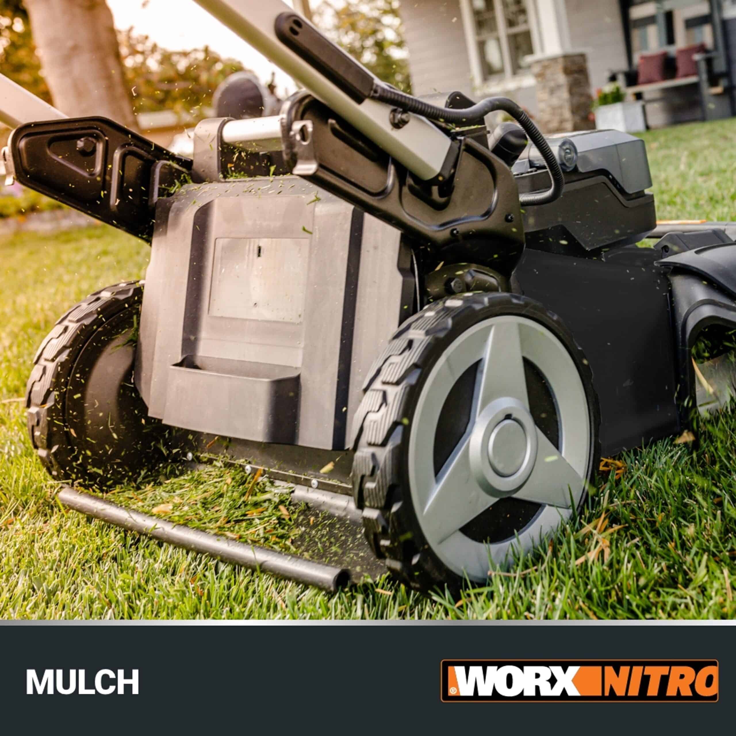 WORX Nitro Power Share Dual Blade 40-volt 21-in Cordless Self-propelled Lawn Mower 5 Ah (2-Batteries and Charger Included)