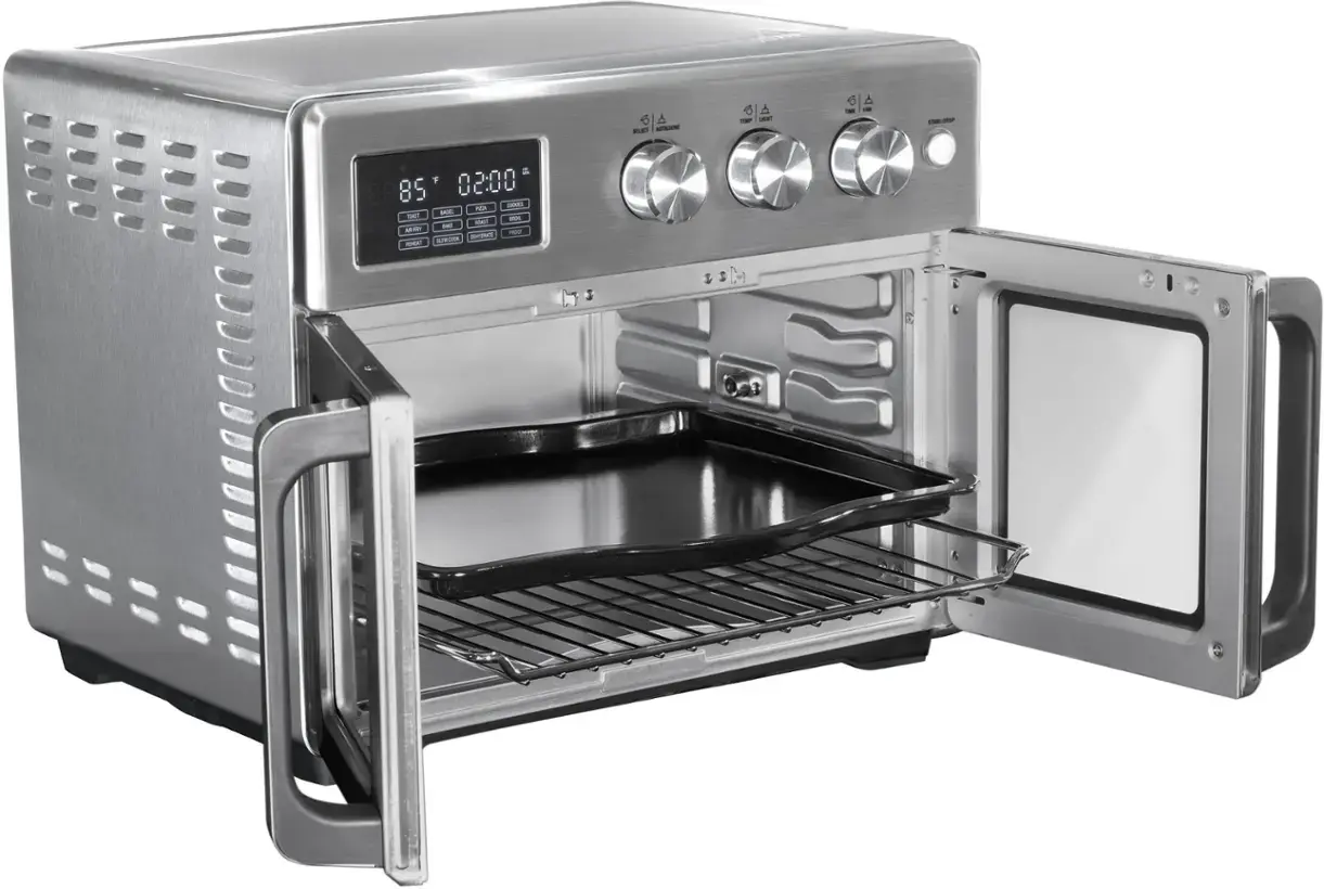 bella PRO - 12-in-1 6-Slice Toaster Oven + 33-qt. Air Fryer with French Doors - Stainless Steel