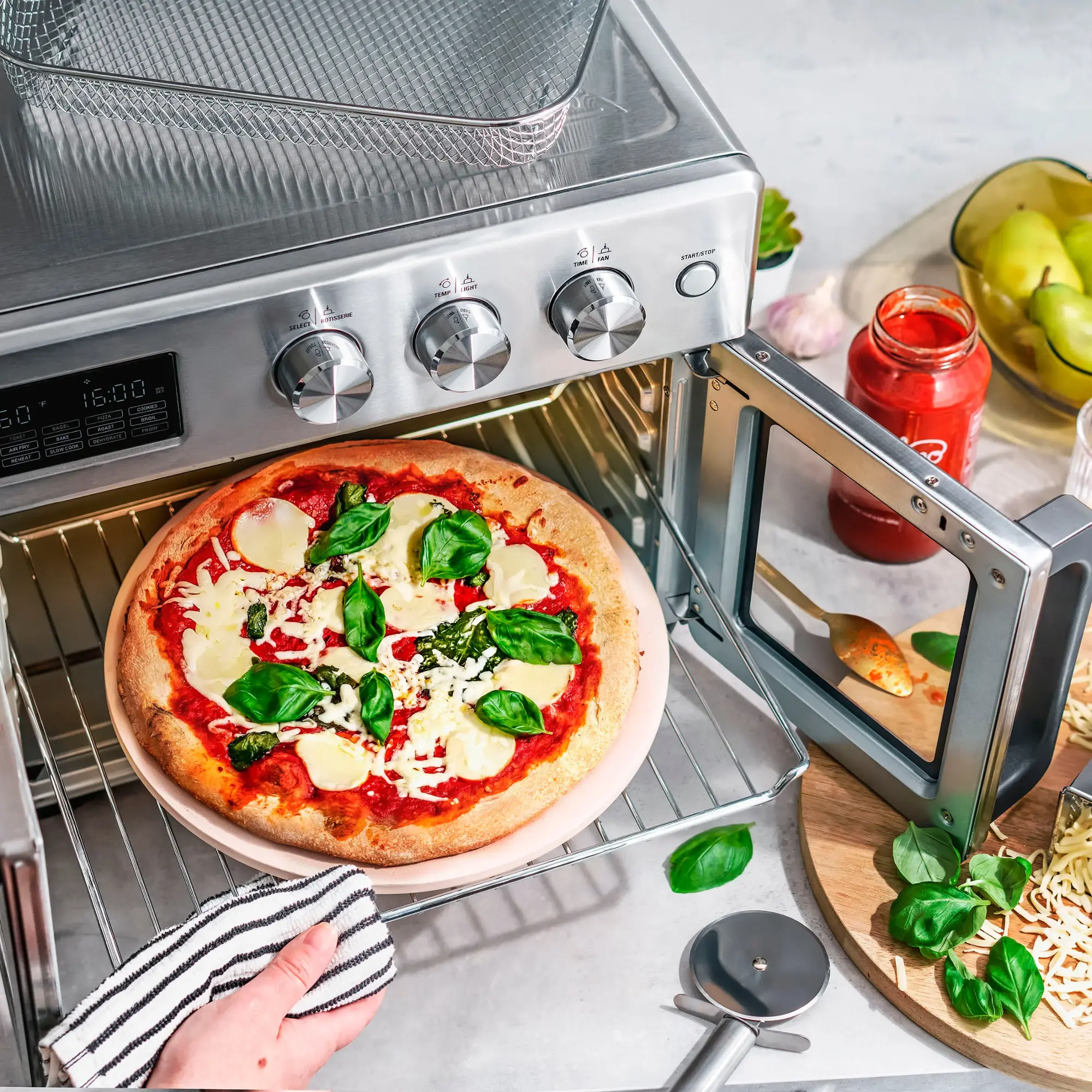 bella PRO - 12-in-1 6-Slice Toaster Oven + 33-qt. Air Fryer with French Doors - Stainless Steel