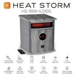 Heat Storm - 1500 Watt Infrared Cabinet Space Heater - GREY
