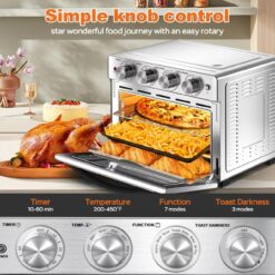 Jeremy Cass 26-Quart Silver Knobs Air Fryer