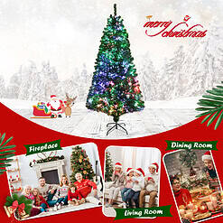 Costway 6-ft Pre-lit Artificial Christmas Tree with Multicolor