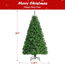 Costway 6-ft Pre-lit Artificial Christmas Tree with Multicolor