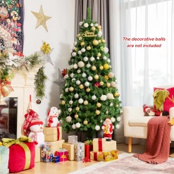 Costway 6-ft Pre-lit Artificial Christmas Tree with Multicolor