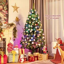 Costway 6-ft Pre-lit Artificial Christmas Tree with Multicolor