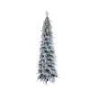 LuxenHome 6.8-ft Spruce Pencil Flocked Artificial Christmas Tree