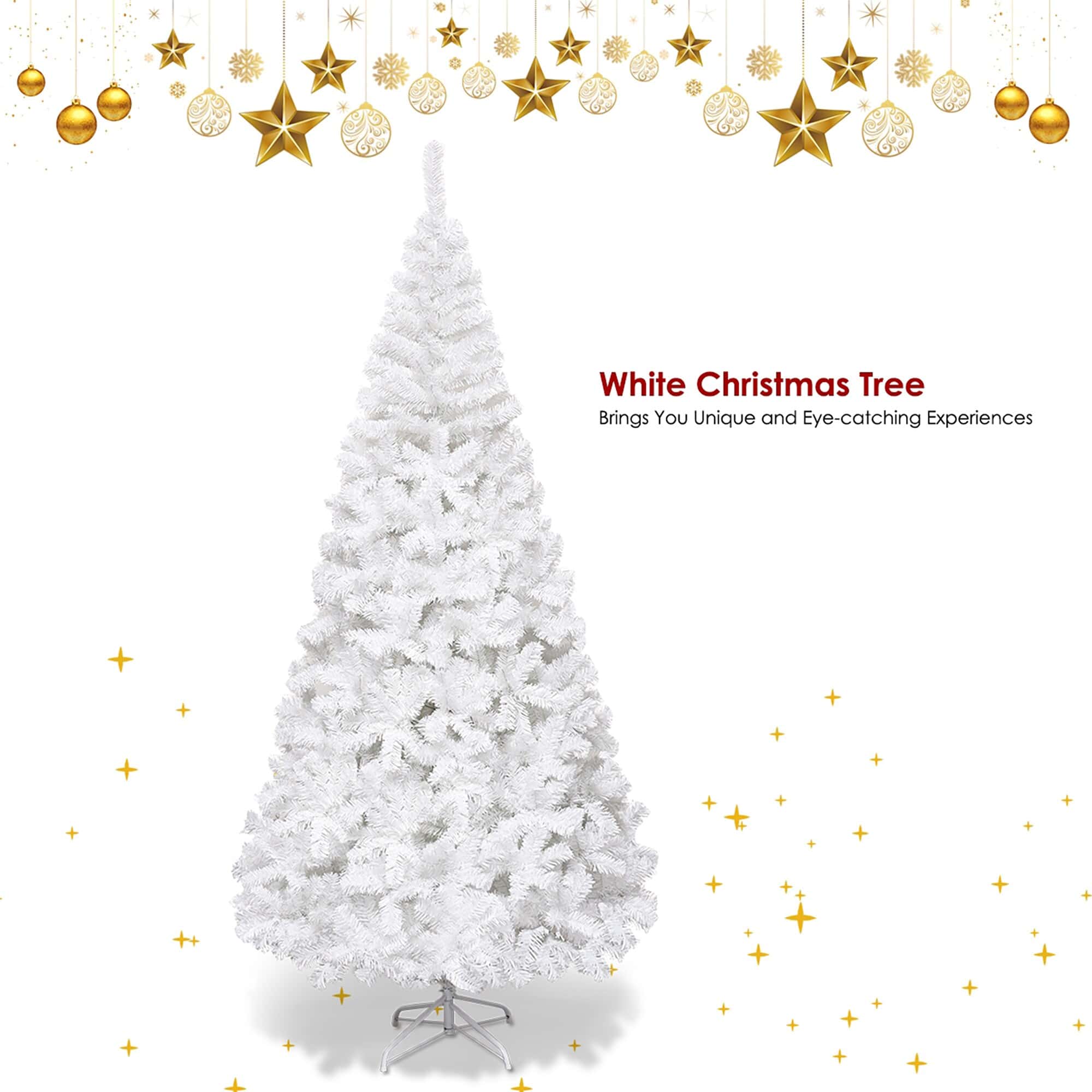 Forclover 8 Slim White Artificial Christmas Tree