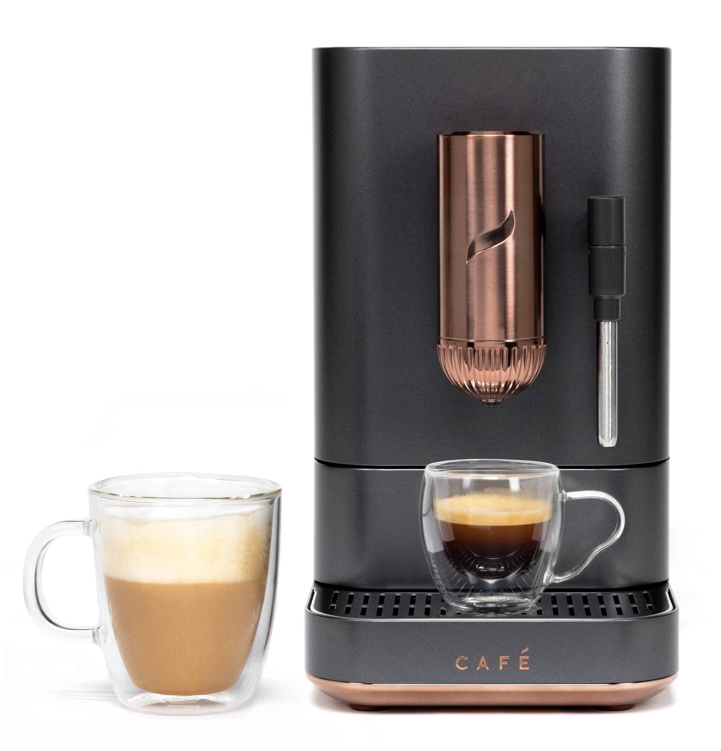 Cafe Affetto Stainless Steel Programmable Wi-Fi Espresso Machine with Drip Tray (Matte Black)