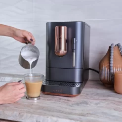 Cafe Affetto Stainless Steel Programmable Wi-Fi Espresso Machine with Drip Tray (Matte Black)