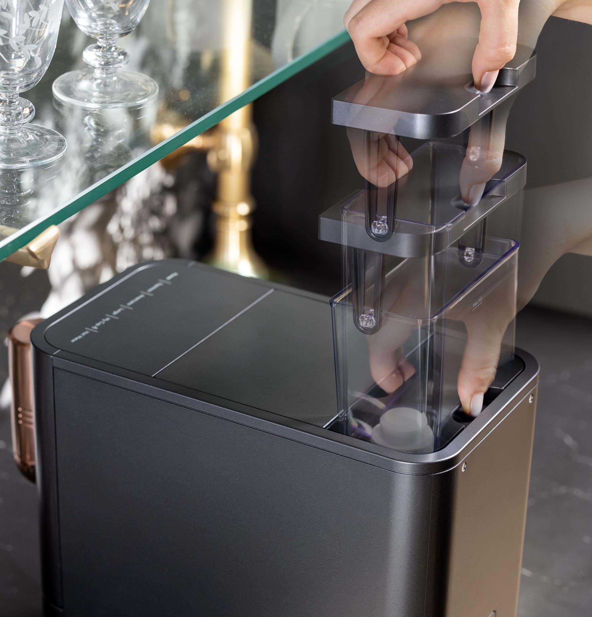 Cafe Affetto Stainless Steel Programmable Wi-Fi Espresso Machine with Drip Tray (Matte Black)