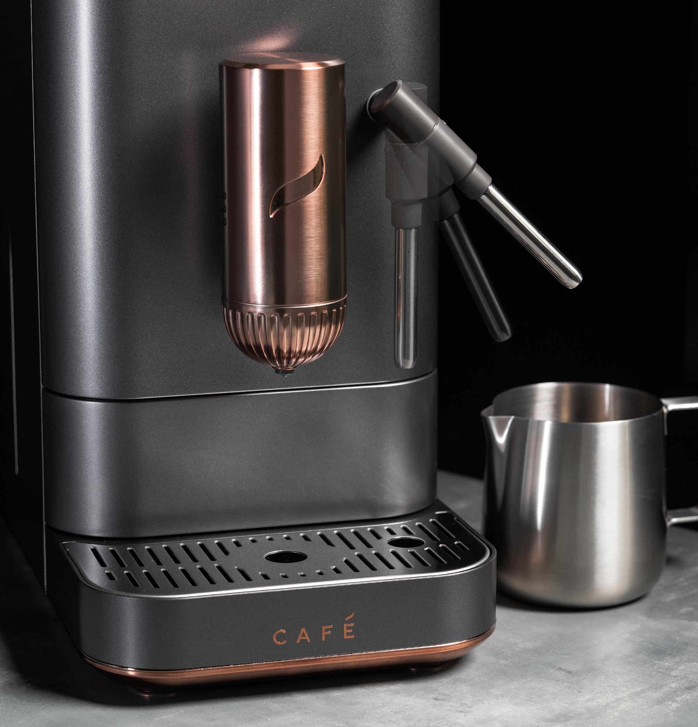 Cafe Affetto Stainless Steel Programmable Wi-Fi Espresso Machine with Drip Tray (Matte Black)
