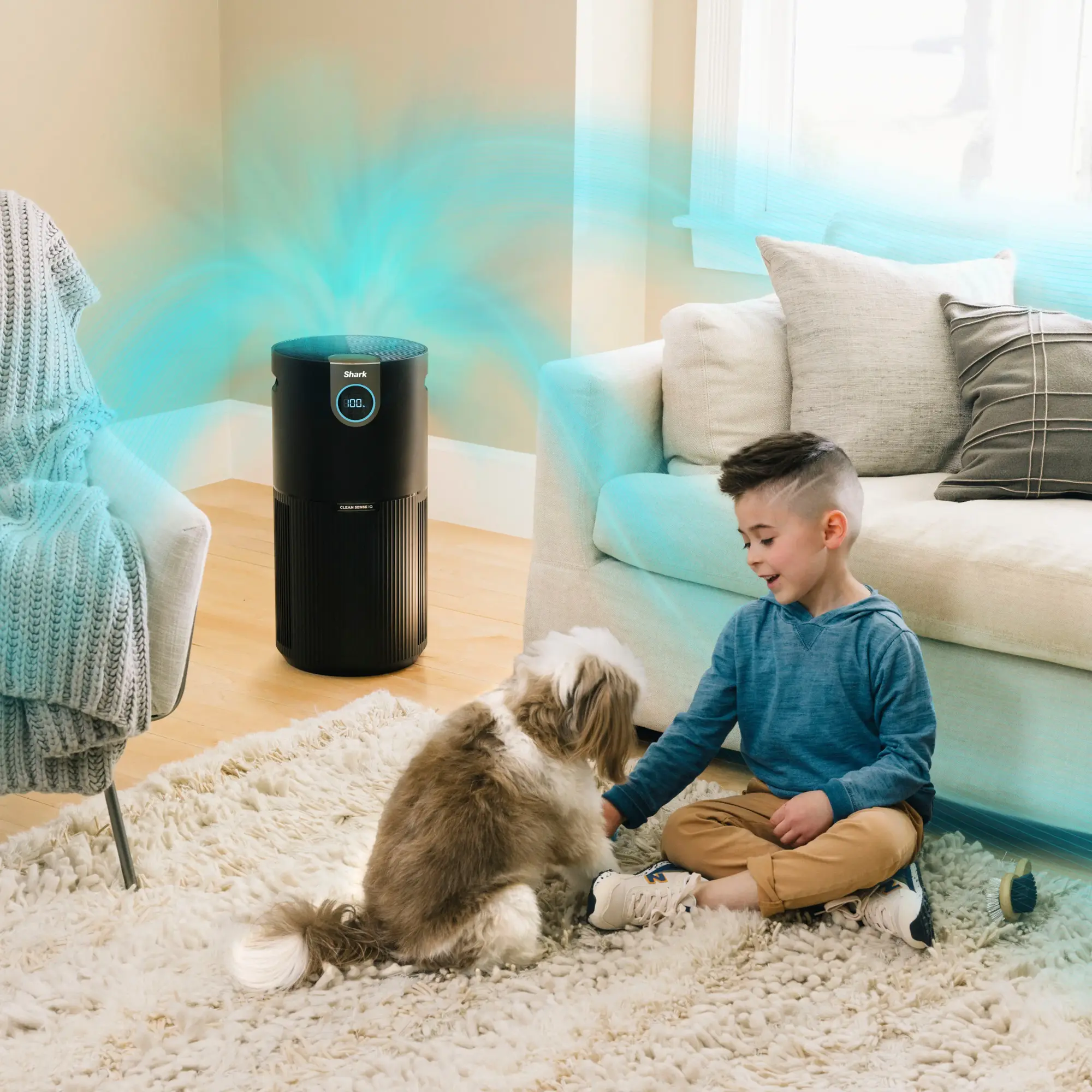 Shark - Air Purifier MAX with True NanoSeal HEPA, Cleansense IQ, Odor Lock, Cleans up to 1200 Sq. Ft - Charcoal Grey