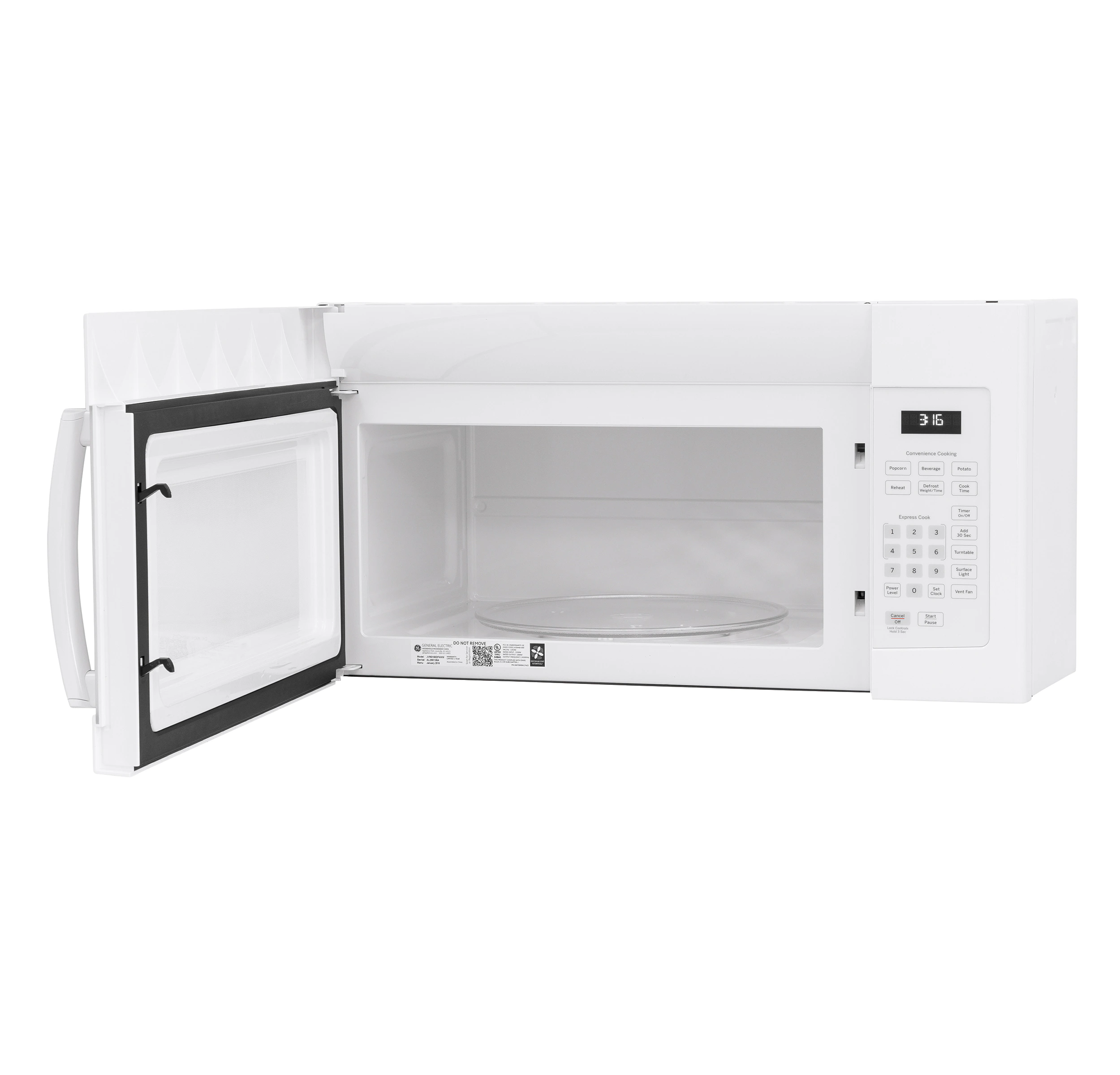 GE 1.6-cu ft 1000-Watt 29.88-in Over-the-Range Microwave (White)