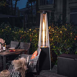 Nuu Garden 48000-BTU Black Steel Floorstanding Liquid Propane Patio Heater