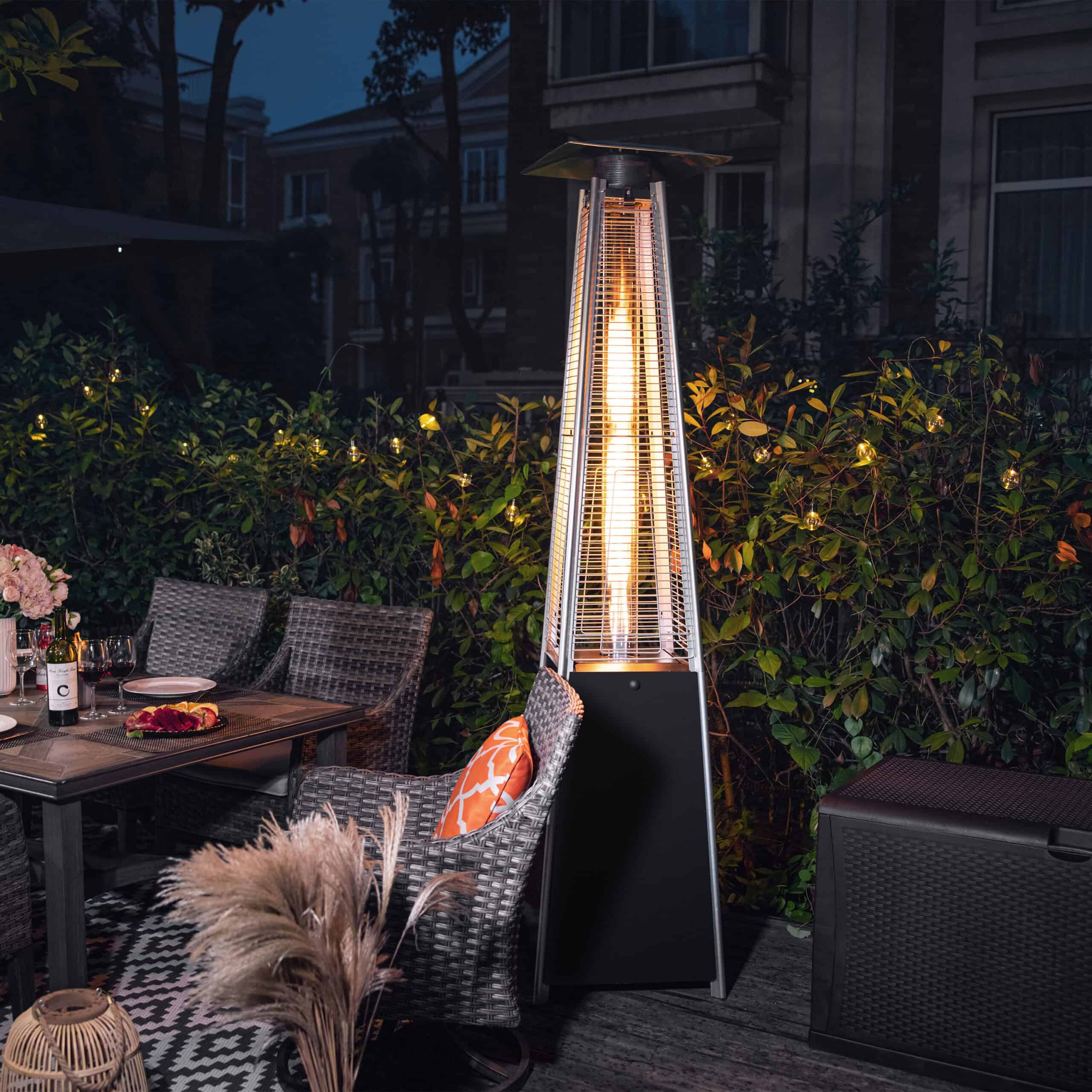 Nuu Garden 48000-BTU Black Steel Floorstanding Liquid Propane Patio Heater