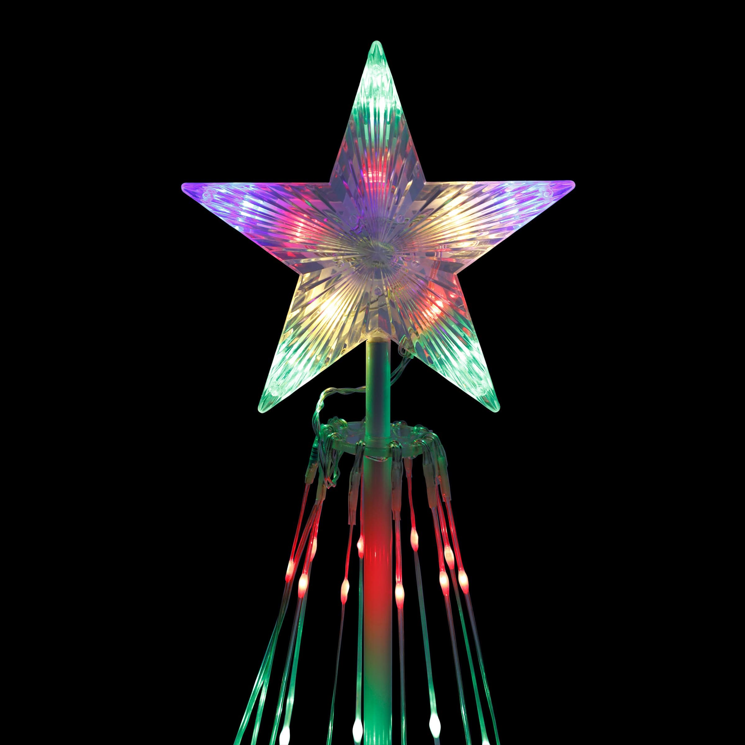 Alpine Corporation 48-in Christmas Tree Free Standing Decoration with Multicolor LED Lights