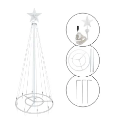 Alpine Corporation 48-in Christmas Tree Free Standing Decoration with Multicolor LED Lights