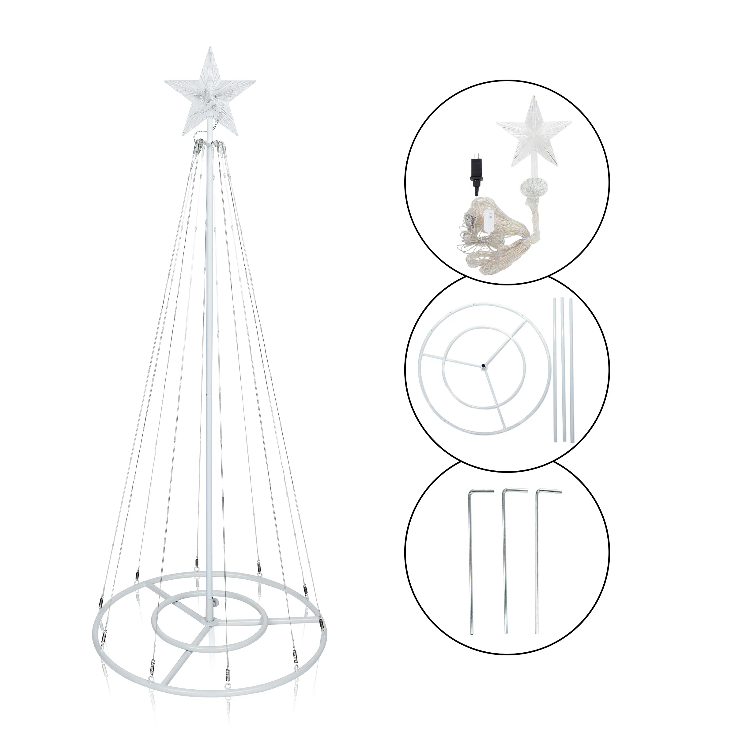 Alpine Corporation 48-in Christmas Tree Free Standing Decoration with Multicolor LED Lights
