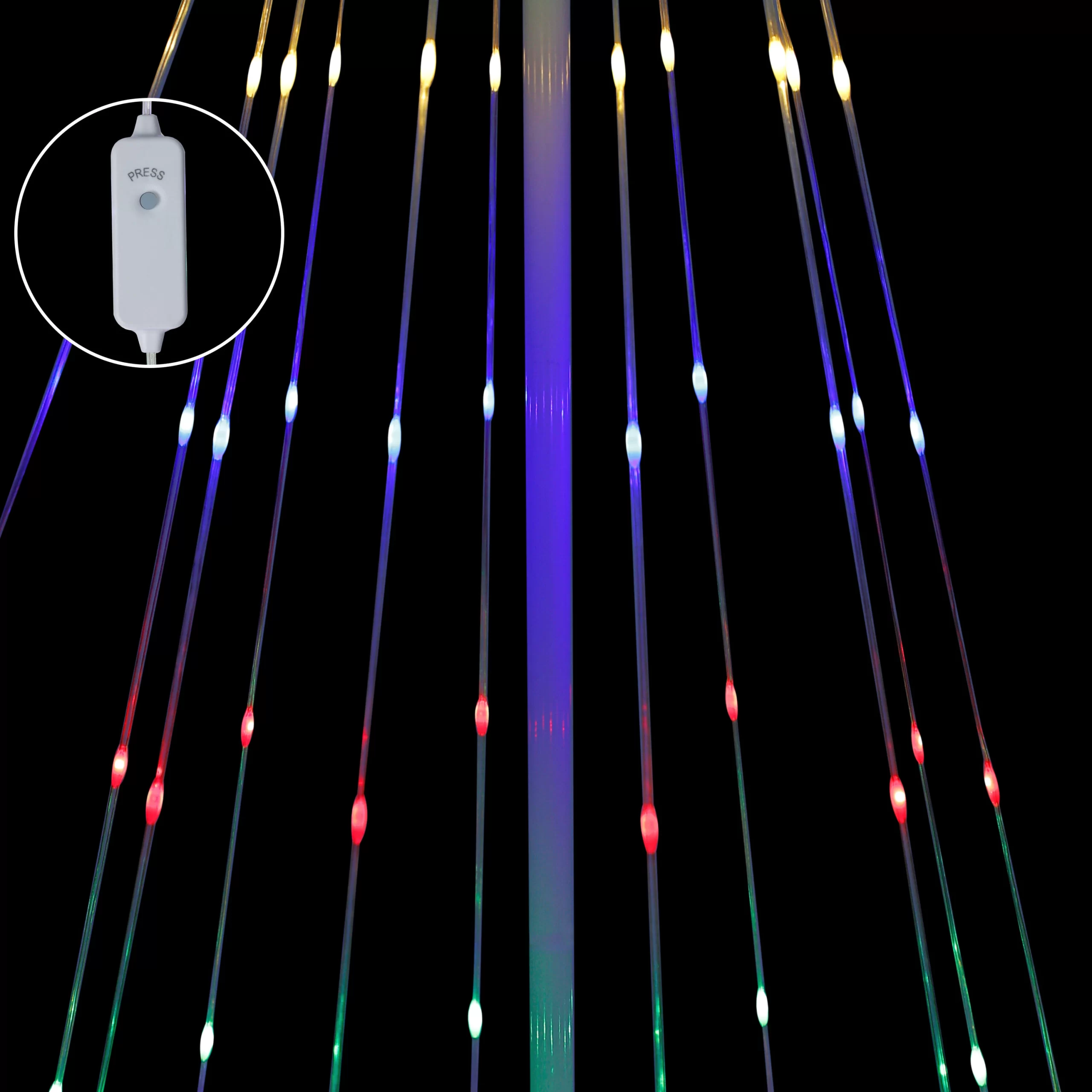 Alpine Corporation 48-in Christmas Tree Free Standing Decoration with Multicolor LED Lights