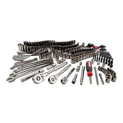 CRAFTSMAN OVERDRIVE 284-Piece Standard (SAE) and Metric Gunmetal Chrome Mechanics Tool Set with Hard Case
