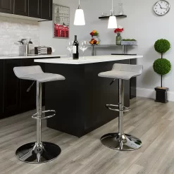 Alamont Home - Alice Contemporary Vinyl Barstool (set of 2) - Gray