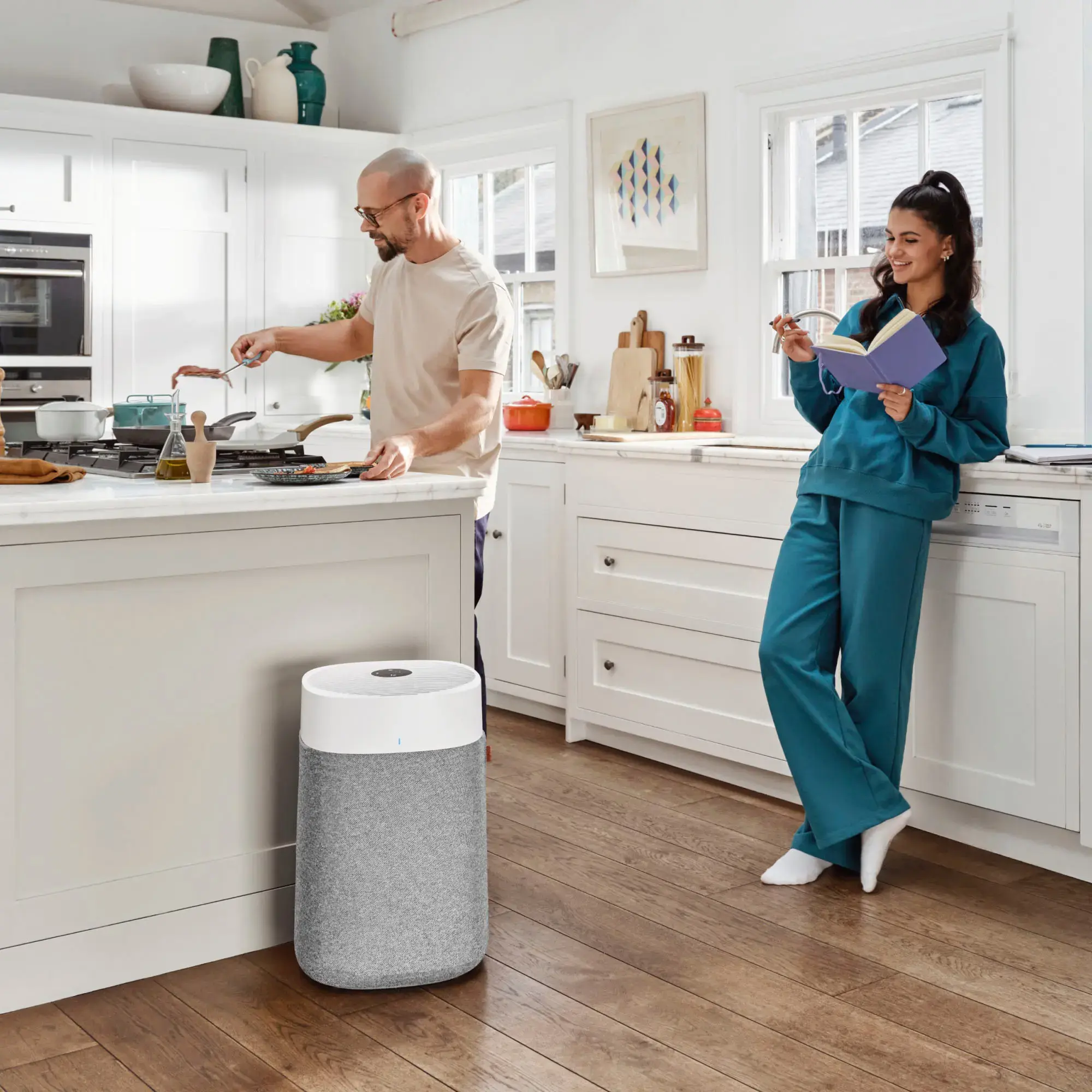 Blueair - Blue Pure 211i Max 635 Sq. Ft HEPASilent Smart Extra-Large Room Air Purifier - White/Gray