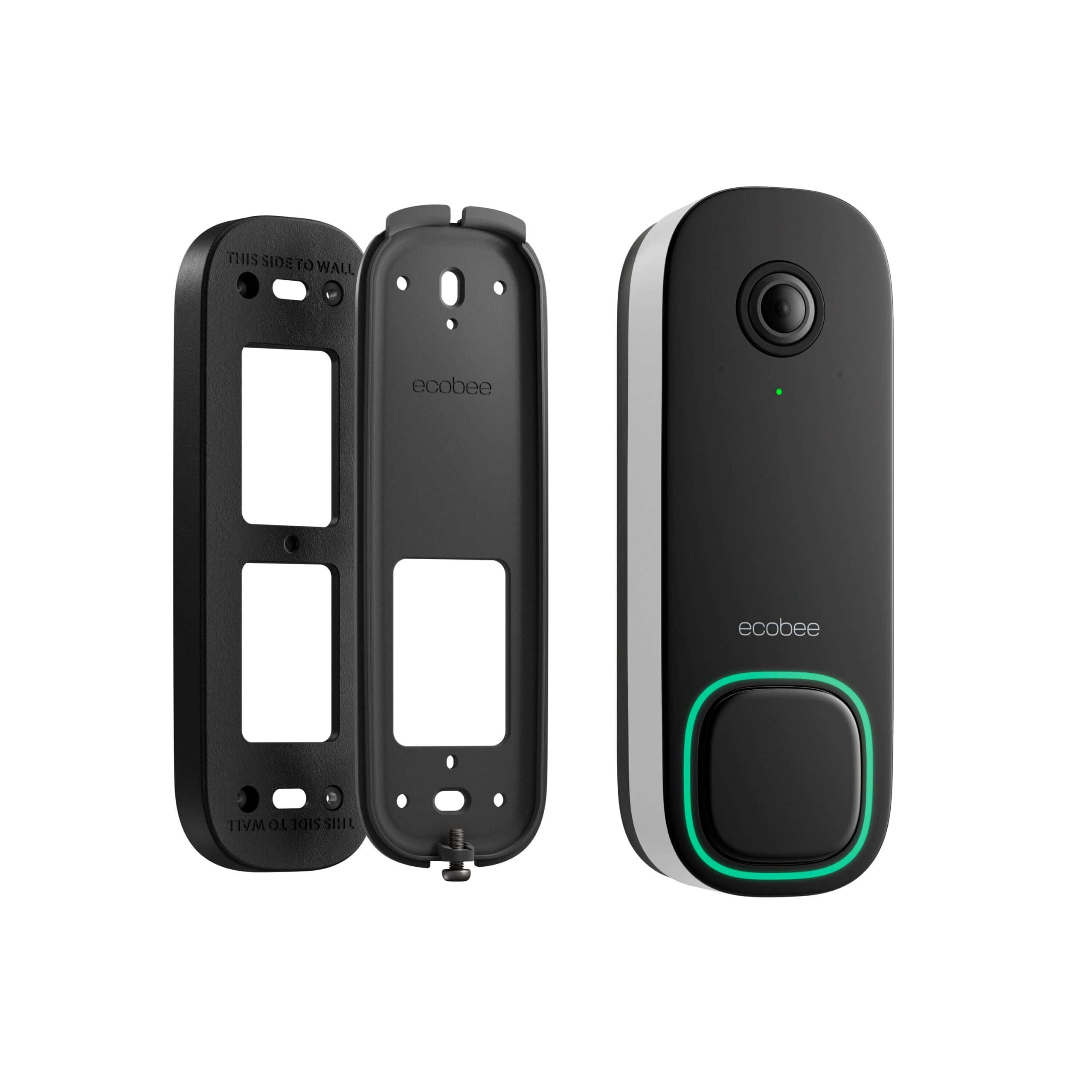 ecobee Smart Doorbell Camera (wired) Wired Wi-Fi Compatible Smart Video Doorbell in Black