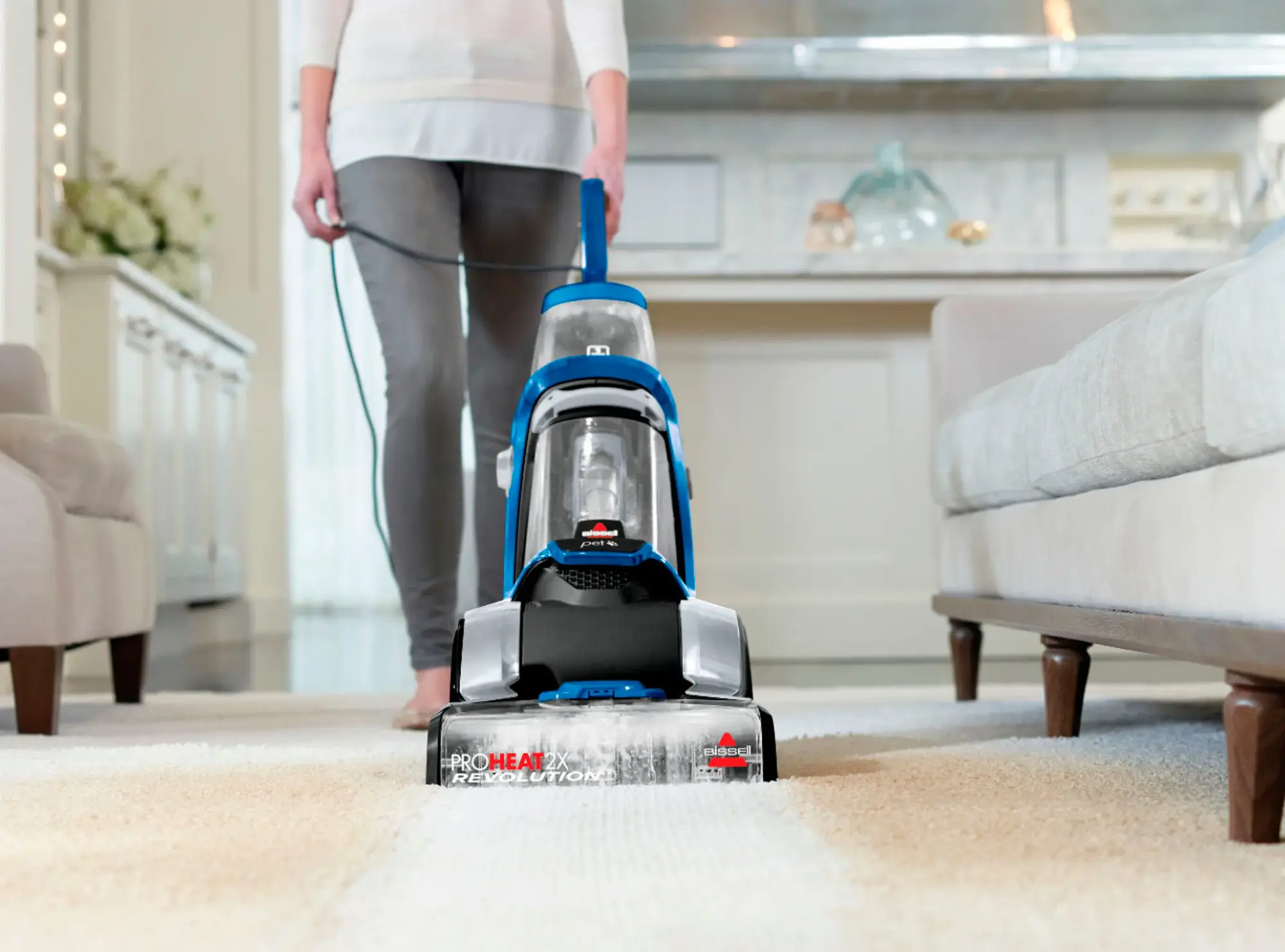 BISSELL - ProHeat 2X Revolution Corded Upright Deep Cleaner - Silver Gray/Cobalt Blue