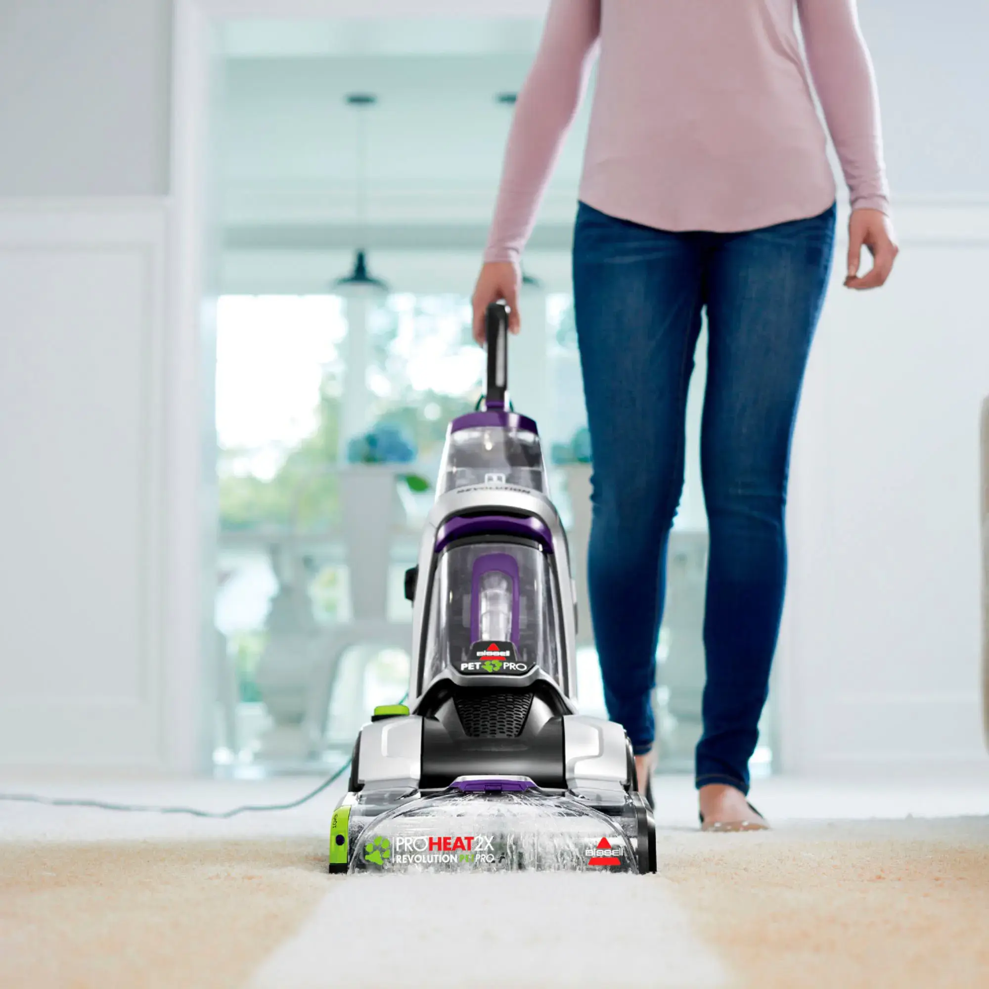 BISSELL - ProHeat 2X Revolution Pet Pro Plus Corded Upright Carpet Deep Cleaner - Silver/Purple