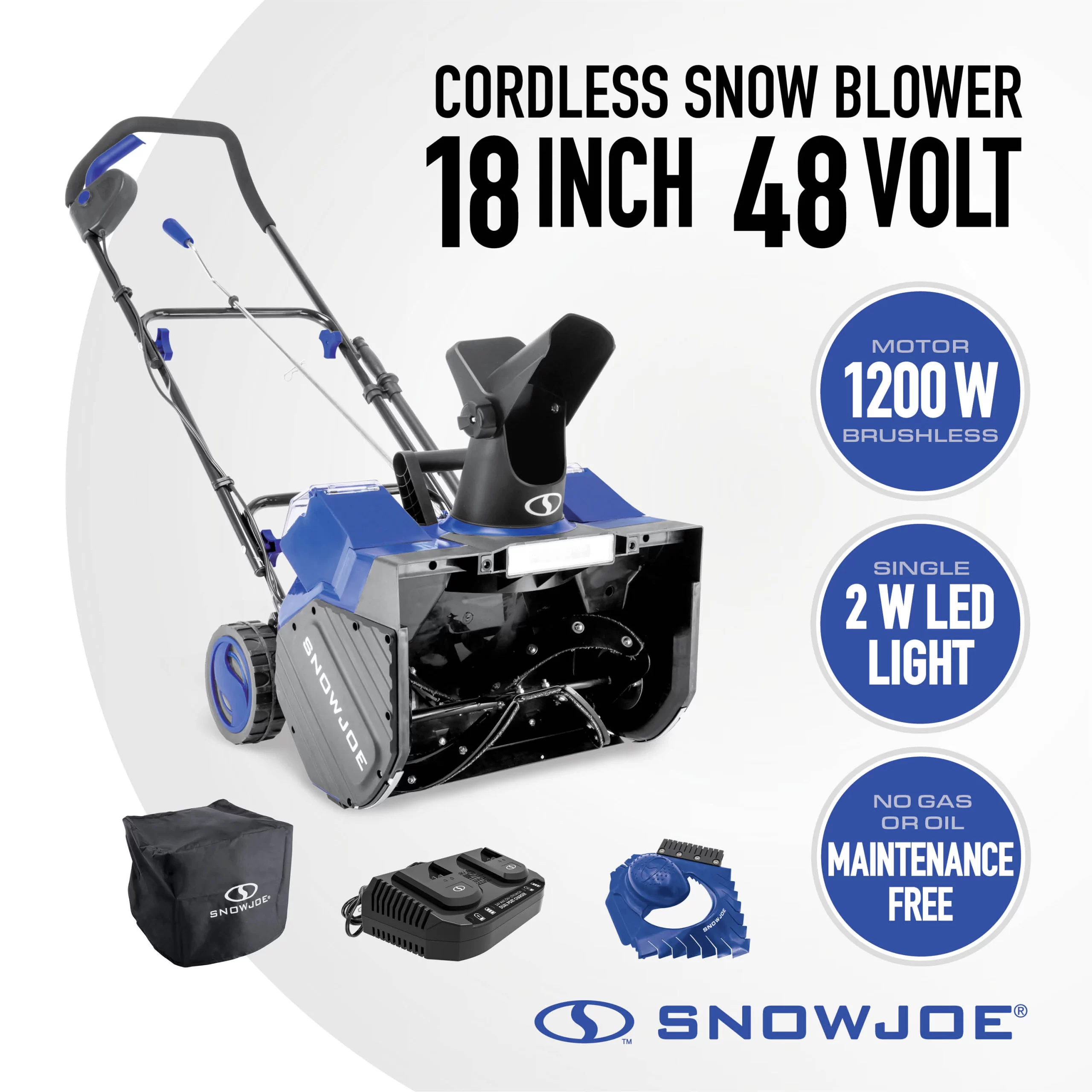 Snow Joe 48-volt 18-in Single-stage Push Battery Snow Blower 4 Ah (Battery and Charger Included)