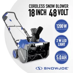 Snow Joe 48-volt 18-in Single-stage Push Battery Snow Blower 5 Ah (Battery and Charger Included)