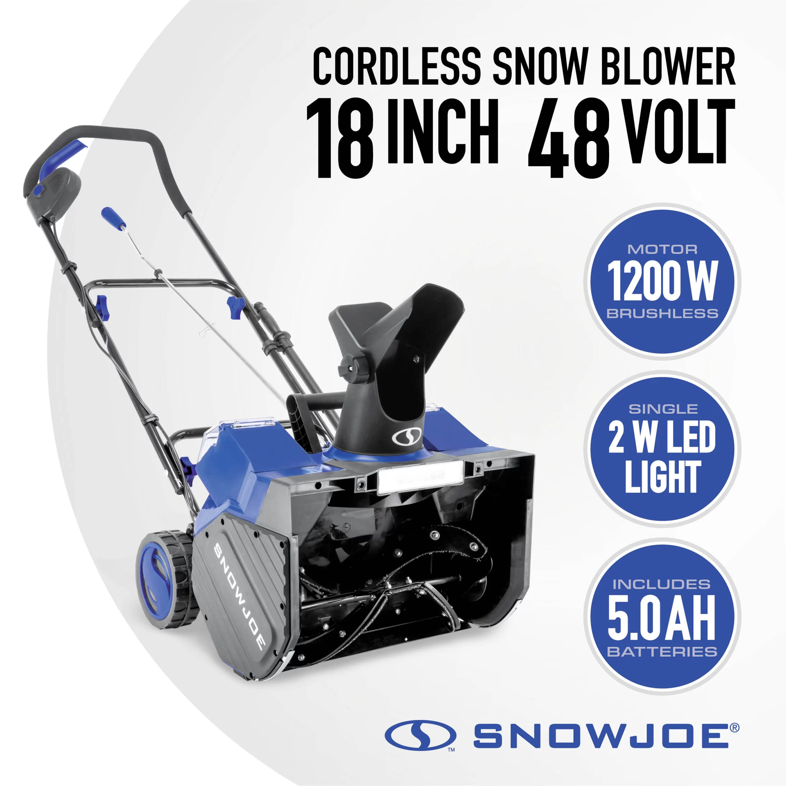 Snow Joe 48-volt 18-in Single-stage Push Battery Snow Blower 5 Ah (Battery and Charger Included)