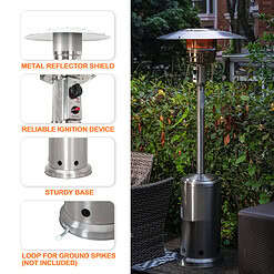 Nuu Garden 46000-BTU Silver Stainless Steel Floorstanding Liquid Propane Patio Heater