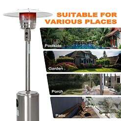 Nuu Garden 46000-BTU Silver Stainless Steel Floorstanding Liquid Propane Patio Heater